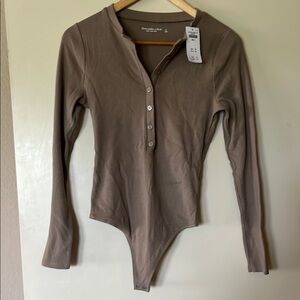 Abercrombie soft A&F rib long sleeve bodysuit